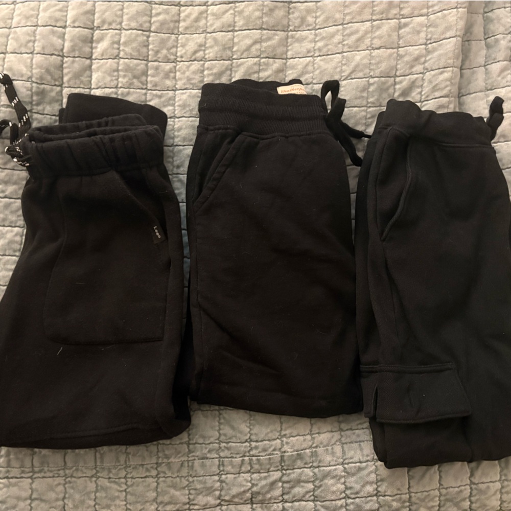 (3) Bundle - boy’s Black Jogger Sweatpants - Cozy Athletic Style